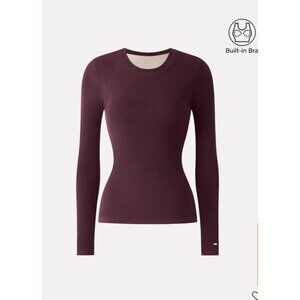 OGL MaxWarm Crewneck Long Sleeve Brami Top Shirt Sz 2XL Berry Red Burgundy Women